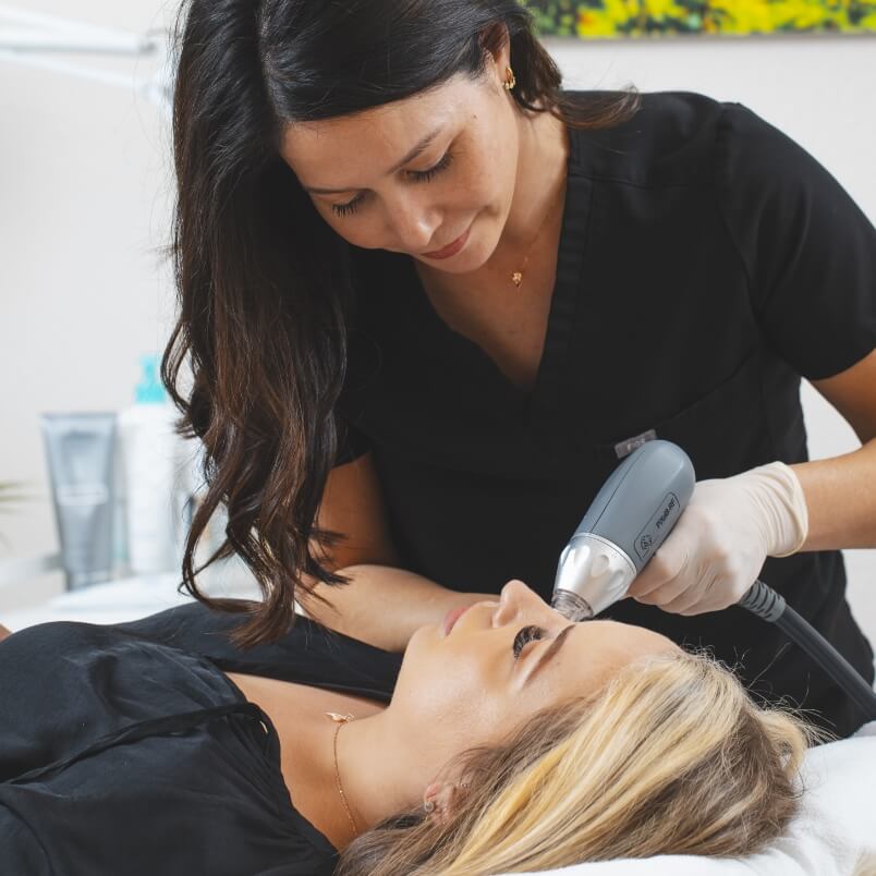 Patient going through anti-aging treatment