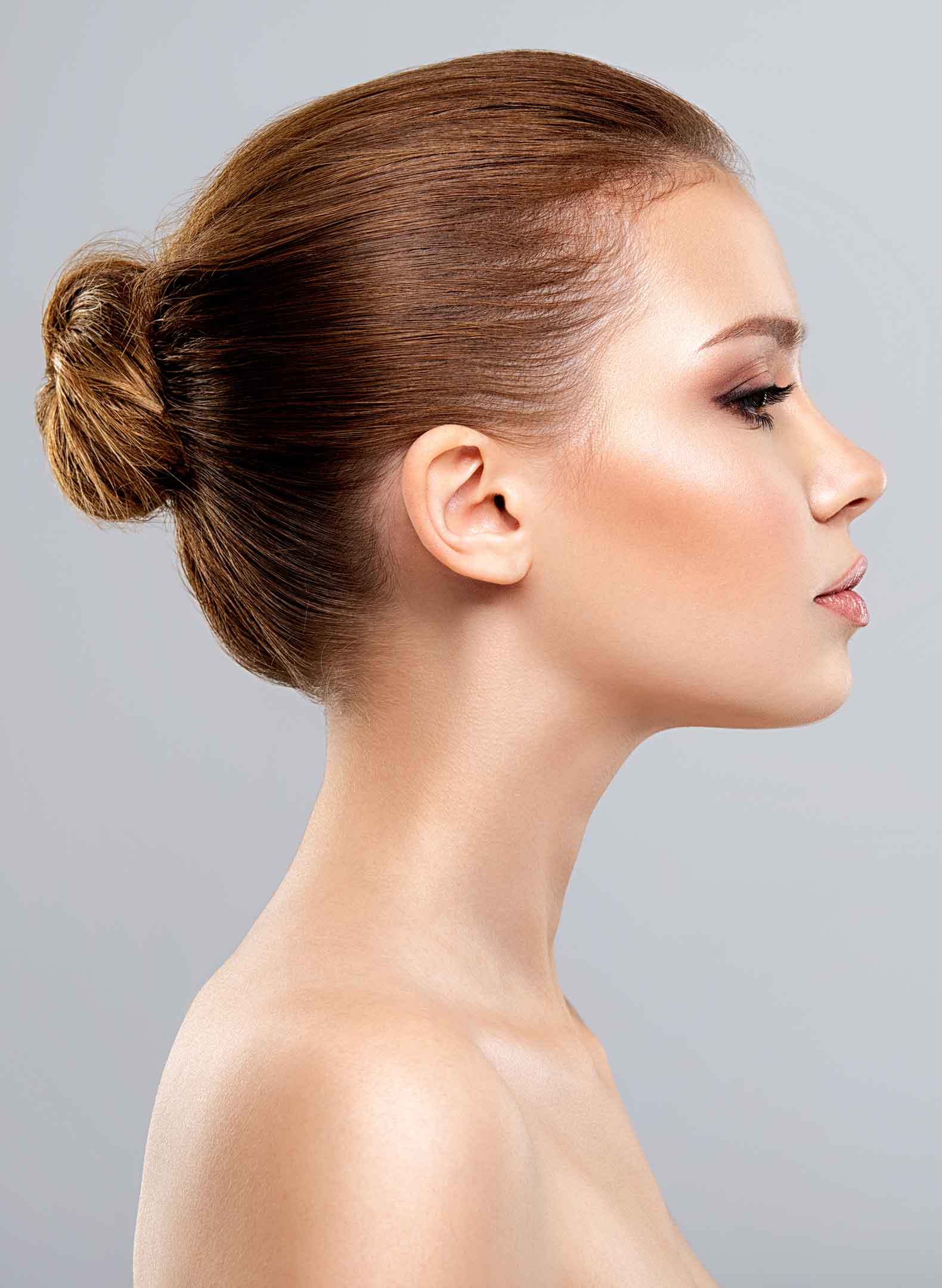 Beautiful woman's side profile